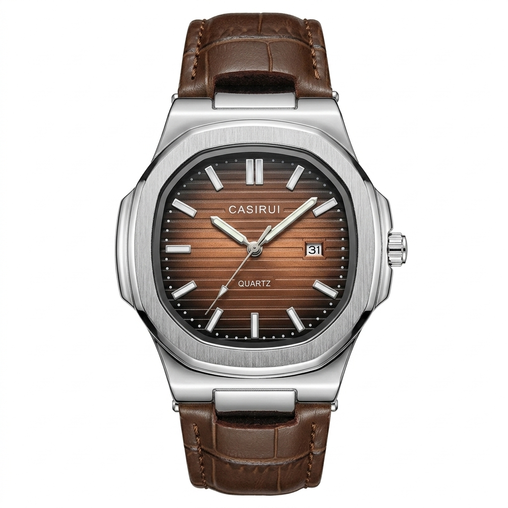 Casirui octagon leather watch for men – view 3