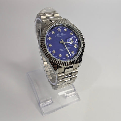 Rolex Silver Quartz Blue Dial Watch image 0