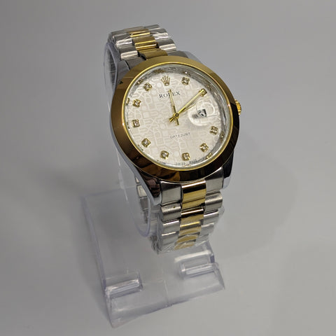 Rolex Silver Golden Color Quartz Dial Watch image 0