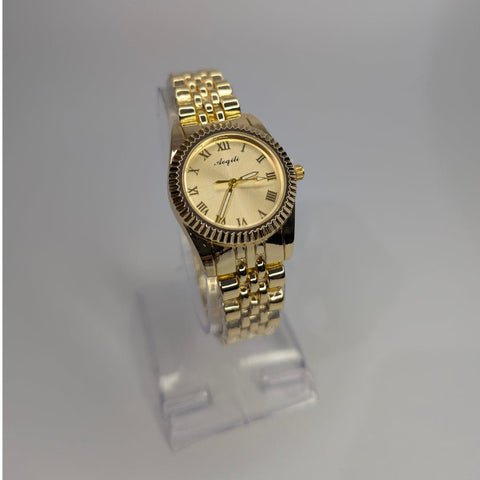 Golden Chain Aogili Watch with Golden Round Dial