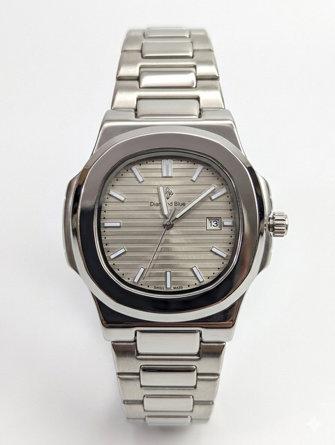 Diamond Blue Watch Black Dial Two Tone Silver Gold Chain