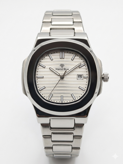 Diamond Blue Watch Black Dial Two Tone Silver Gold Chain