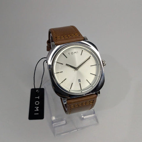 Tomi T-084 Watch Brown Silver Business Class Watch