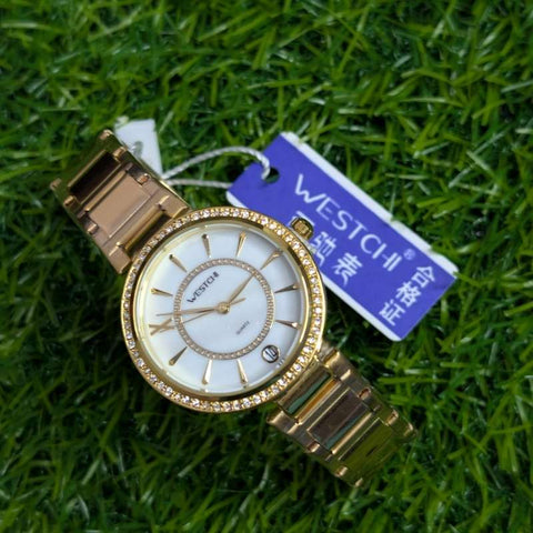 Ladies Gold Chain WESTCI-II Watch with White Dial