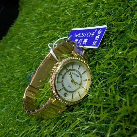 Ladies Gold Chain WESTCI-II Watch with White Dial