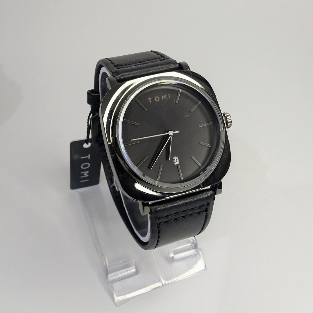 Tomi T-084 Watch Black Strap Black dial Business Class Watch image 0