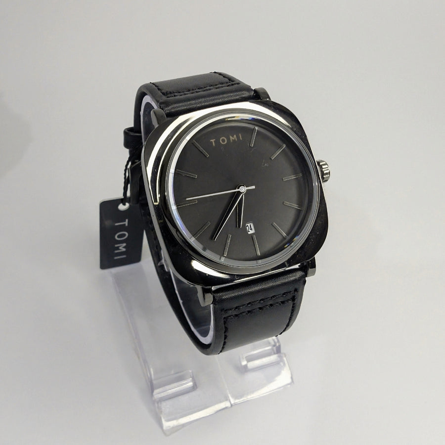 Tomi T-084 Watch Black Strap Black dial Business Class Watch image 0