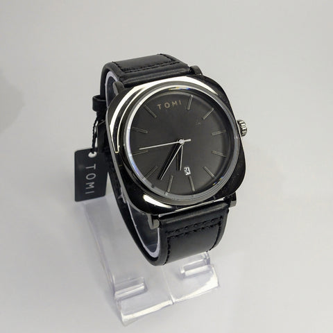 Tomi T-084 Watch Black Strap Black dial Business Class Watch image 0