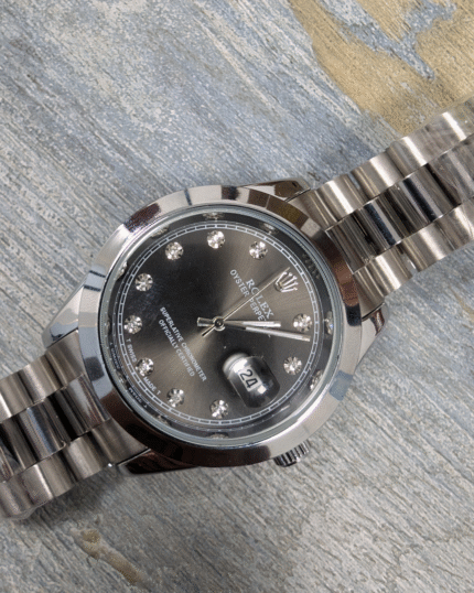 Rolex Silver Golden Quartz Blue Dial Watch