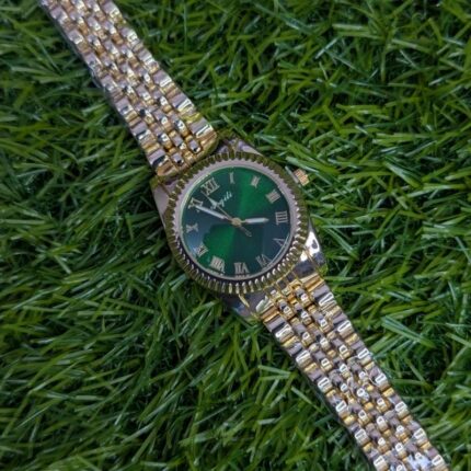 Aogili Golden Chain With Green Round Dial
