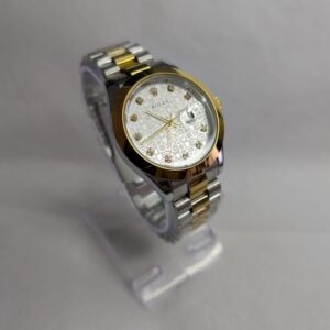 Rolex Silver Golden Quartz golden and white Dial Watch