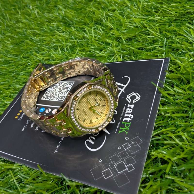 Gold Chain Watch Aogili with Gold Octagonal Dial - Image 4