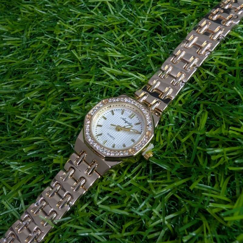 Gold Chain Aogili Watch with White Octagonal Dial - Image 4