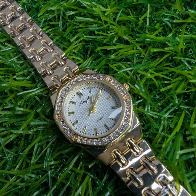 Gold Chain Aogili Watch with White Octagonal Dial - Image 3