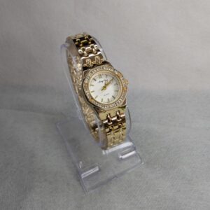 Gold Chain Aogili Watch with White Octagonal Dial