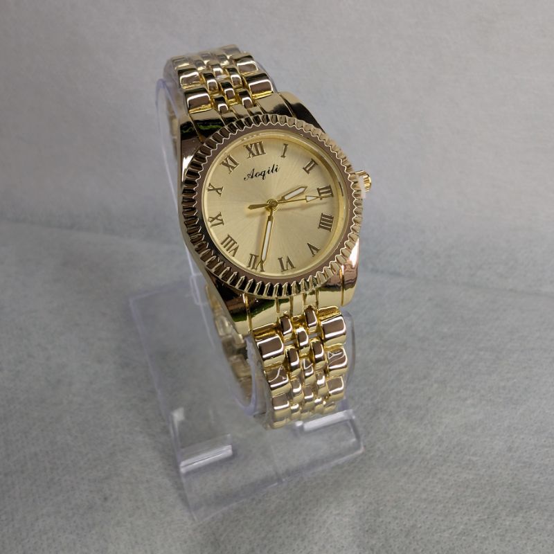 Golden Chain Aogili Watch with Golden Round Dial