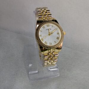 Golden Chain Ladies Watch Aogili With White Round Dial