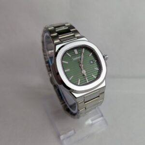 LookWorld Green Dial Watch with Silver Chain
