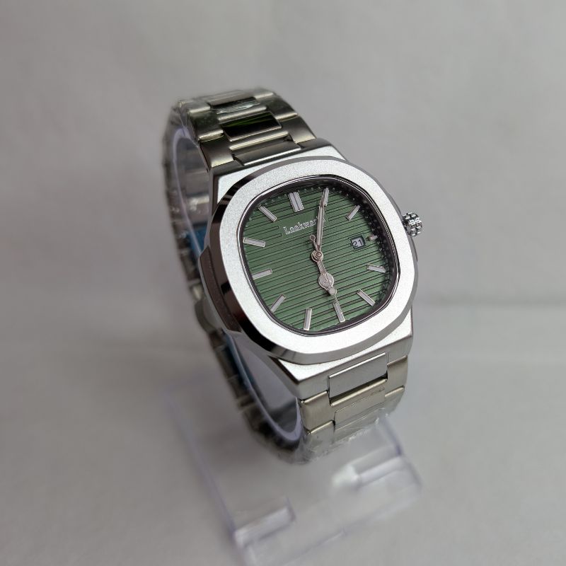 LookWorld Green Dial Watch with Silver Chain