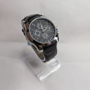 Tissot Black Leather Strap Choronograph Watch with Quartz Dial