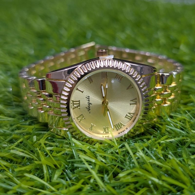 Golden Chain Aogili Watch with Golden Round Dial - Image 2