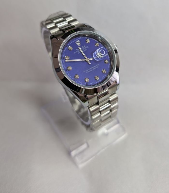 Rolex Silver Quartz Blue Dial Watch