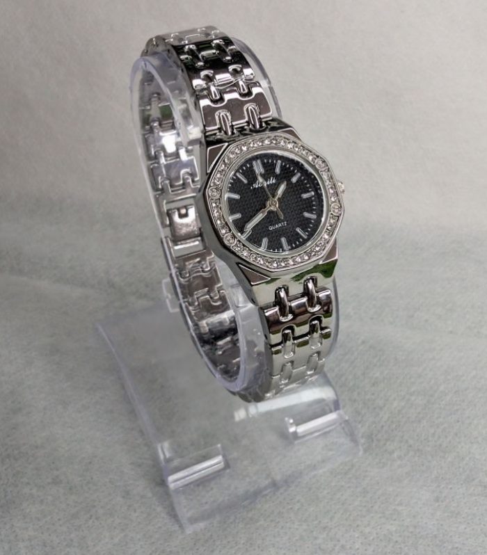 Aogili Silver Chain Watch with White Gold Octagonal Dial