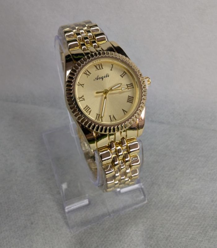 Golden Chain Aogili Watch with Golden Round Dial