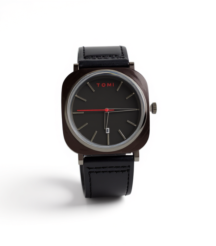 Tomi T-084 Watch Black Strap Black dial Business Class Watch