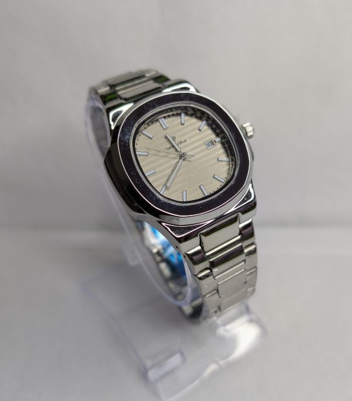 Diamond Blue Watch Silver with White Dial