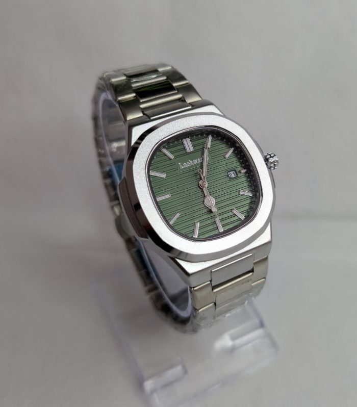 LookWorld Green Dial Watch with Silver Chain