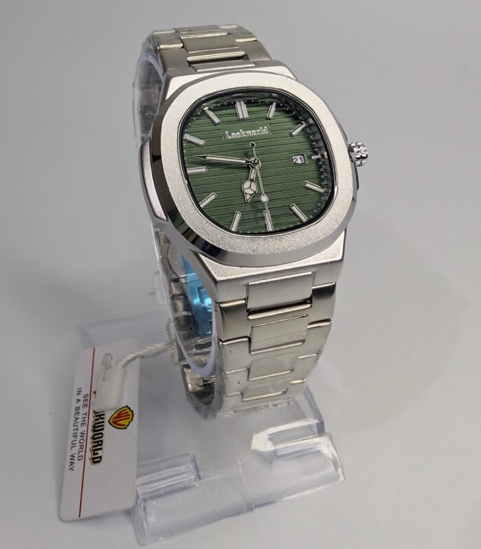 LookWorld Green Dial Watch with Silver Chain