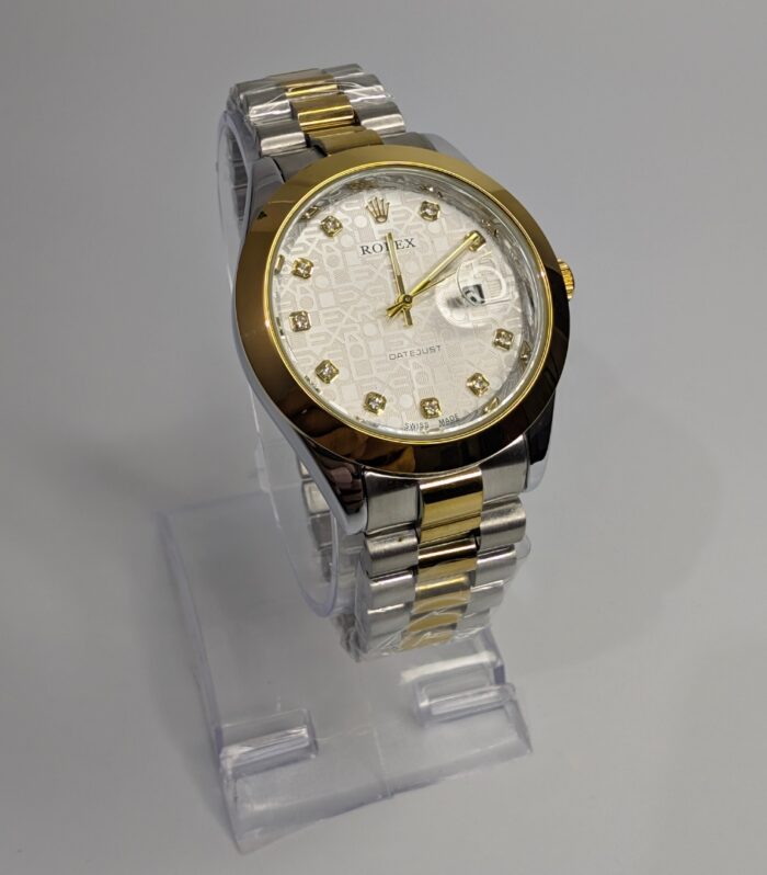Rolex Silver Golden Color Quartz Dial Watch
