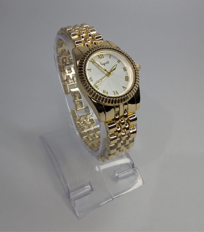 Golden Chain Ladies Watch Aogili With White Round Dial