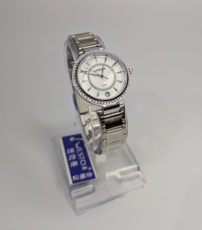 WESTCI-II Silver Chain Watch With White Dial